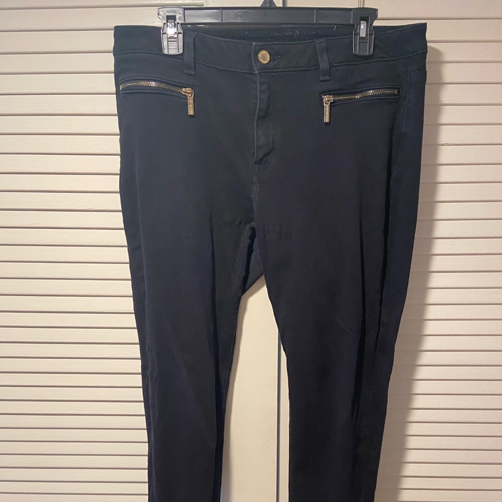 Michael Kors Black Skinny Jeans w/ Gold Detail